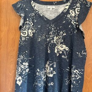 Maurice’s Floral Print V-Neck Women Top XL